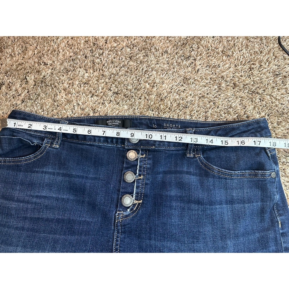 Simply Vera Vera Wang Denim Shorts Women's 16 Mid Rise Stretch Button Fly‎ - Picture 9 of 9